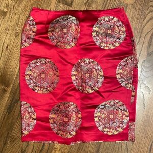 Vintage 90’s Juicy Couture Red Silk embroidered skirt